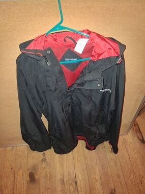 Men's Black Raincoat with Red Lining - Outdoor Performance